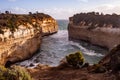 Loch Ard Gorge on the Great Ocean Road in the sunset lights