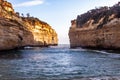 Loch Ard Gorge on the Great Ocean Road in the sunset lights