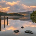 Loch Ard reflections Royalty Free Stock Photo