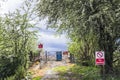 Loch Awe, Argyll , Scotland - May 15 2017 : Sign with instructions how to tresspass the railway