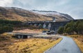 Loch an Daimh dam in Glen Lyon on a winter day. Royalty Free Stock Photo