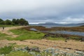 Loch Eishort coast at Ord, Isle of Skye, Guillin Mountains in Background Royalty Free Stock Photo