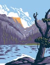 Loch Lake in Rocky Mountain National Park Within Front Range of Rocky Mountains Located in Northern Colorado WPA Poster Art