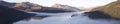 Loch Lomond aerial view at Autumn during sunrise near Tarbet