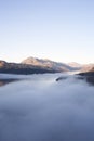 Loch Lomond aerial view at Autumn during sunrise near Tarbet