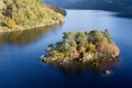 Loch Lomond aerial view at Autumn during sunrise near Tarbet