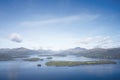 Loch Lomond aerial view from high above Scotland