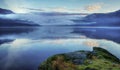 Loch Lomond lake after sunset, Scotland