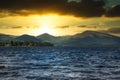 Loch Lomond in Scotland at sunset