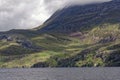 Loch Maree with the crags of Caisteal Mor Royalty Free Stock Photo