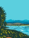 Loch Morlich Within Cairngorms National Park In Badenoch And Strathspey Area Of Highland Scotland UK Art Deco WPA Poster Art