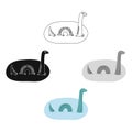 Loch Ness monster icon in cartoon,black style isolated on white background. Scotland country symbol stock vector Royalty Free Stock Photo