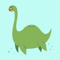 Loch ness monster vector cartoon flat icon