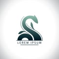 Loch ness, snake or dragon vector logo