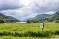 Loch Voil and Passing Place Sign Royalty Free Stock Photo