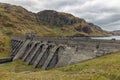 Lochan reservoir and dam in Scottish Trossachs near Ben Lawers Royalty Free Stock Photo