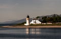  Corran Point lighthouse, on Loch Linnhe on a dark day, Sound of Mull ,Argyll and Bute, Scotland, UK
