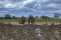 The Lochnagar Crater near La Boisselle on the Somme Battlefields Royalty Free Stock Photo