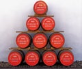 Lochranza Distillery - Display of Whisky barrels