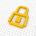 Lock 3d icon in grid Royalty Free Stock Photo