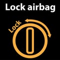 Lock airbag icon, dashboard sign - illustration icon - dtc code error, instrument cluster
