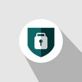 Shield with padlock. Protection modern concept. Illustration vector Royalty Free Stock Photo