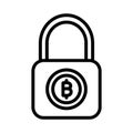 Lock, bitcoin encryption, bitcoin lock, secure bitcoin fully editable vector icons