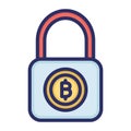 Lock, bitcoin encryption, bitcoin lock, secure bitcoin fully editable vector icons