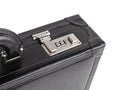 The lock of leather briefcase with code