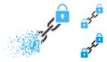 Fragmented Dotted Halftone Lock Blockchain Icon