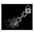 Bright Broken Pixel Halftone Lock Blockchain Icon