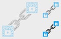 Lock Blockchain Vector Mesh Network Model and Triangle Mosaic Icon Royalty Free Stock Photo
