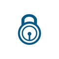 Lock Blue Icon On White Background. Blue Flat Style Vector Illustration Royalty Free Stock Photo