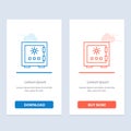 Lock, Box, Deposit, Protection, Safe, Safety, Security Blue and Red Download and Buy Now web Widget Card Template