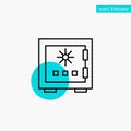 Lock, Box, Deposit, Protection, Safe, Safety, Security turquoise highlight circle point Vector icon
