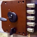 Lock brown with extended bolts and with the key