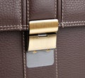 The lock of leather briefcase with code