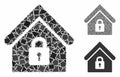 Lock building Mosaic Icon of Abrupt Elements