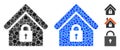 Lock Building Mosaic Icon of Circle Dots