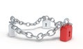 Lock and chain, 3d Royalty Free Stock Photo