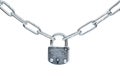 Lock and chain isolated Royalty Free Stock Photo