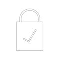 Lock checked icon. Element of web for mobile concept and web apps icon. Outline, thin line icon for website design and development