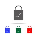 Lock checked icon. Elements in multi colored icons for mobile concept and web apps. Icons for website design and development, app