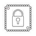 lock on a chip icon. Element of cyber security for mobile concept and web apps icon. Thin line icon for website design and Royalty Free Stock Photo