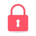 Lock classic design shadow icon, keyhole web button shape, secure vector illustration