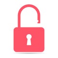 Lock classic design shadow icon, keyhole web button shape, secure vector illustration