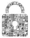 Lock Collage Icon for BigData and Computing