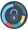 Lock Color Isolated Vector Icon that easily can be modified and edit. Royalty Free Stock Photo