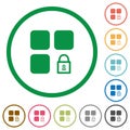 Lock component flat icons with outlines Royalty Free Stock Photo