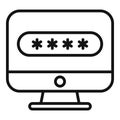 Lock computer icon outline vector. Cipher data
